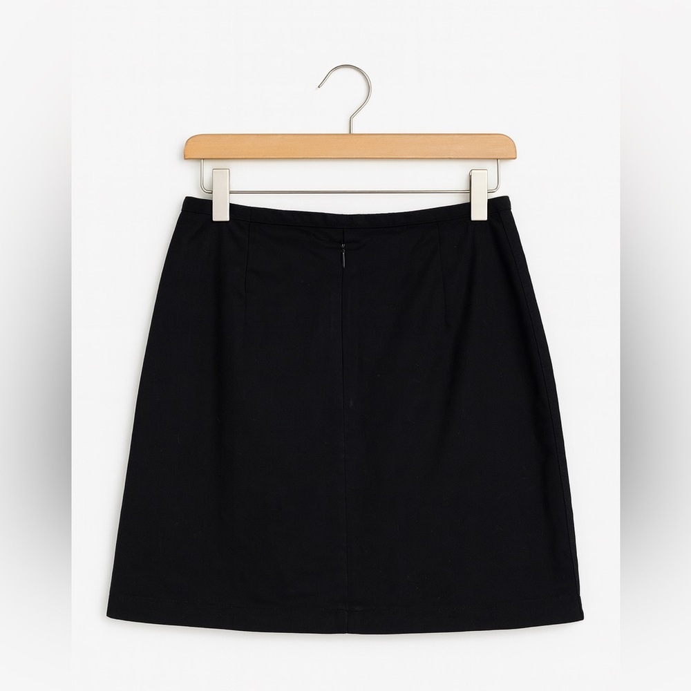 Talbot's Women's Sz 12 Black Cotton/Spandex Stretch-Waist Back Zip Pencil Skirt. - Picture 2 of 2